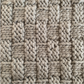 Basket pattern knit in a light olive green
